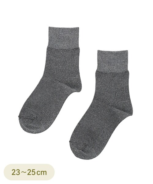 3coins（3coins）の「抗菌防臭加工ラメソックス（ソックス/靴下・レディース・レッド/ブラック/ホワイト/チャコールグレー・FREE）」の4枚目の写真