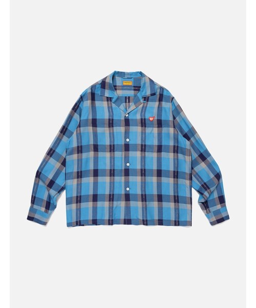 Open Collar Check Shirt