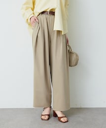 PUAL CE CIN | 【リニューアル】ツータックウエストゴムストレッチパンツ(スラックス)