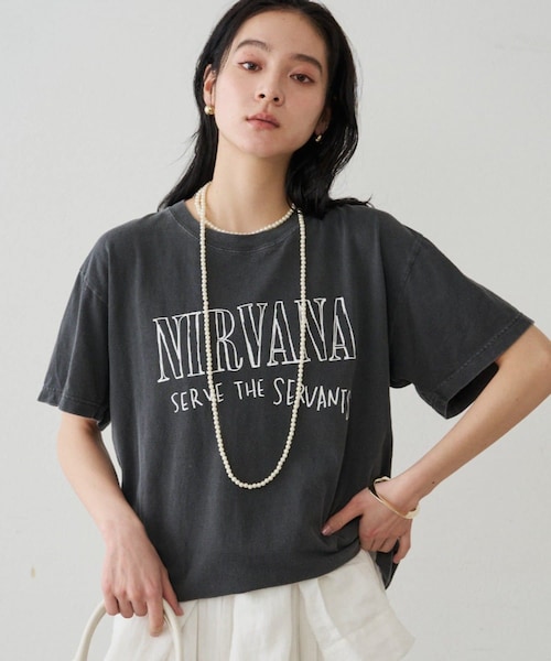 LOUNGEDRESS(ラウンジドレス)の「【GOOD ROCK SPEED】NIRVANA T(Tシャツ/カットソー・レディース・ブラック・F)」の1枚目の写真
