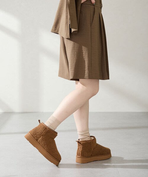 ORiental TRaffic（オリエンタルトラフィック）の「厚底ムートンショートブーツ/51409（その他・レディース・キャメル/ブラウン/ブラック/レッド・SS/S/M/L/LL/3L）」の15枚目の写真