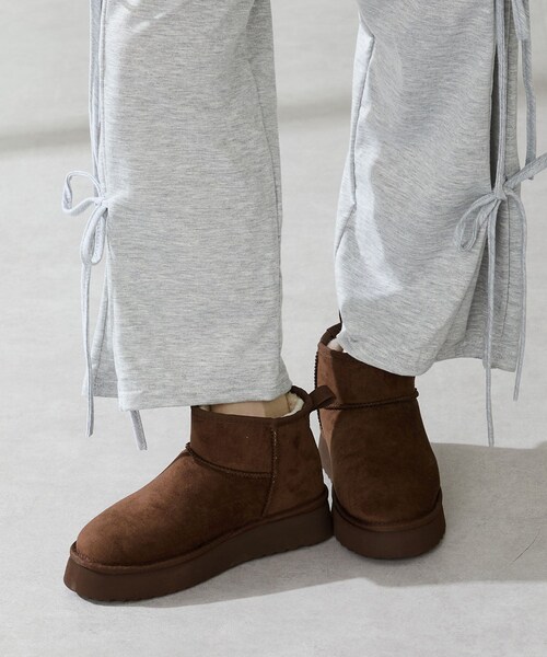 ORiental TRaffic（オリエンタルトラフィック）の「厚底ムートンショートブーツ/51409（その他・レディース・キャメル/ブラウン/ブラック/レッド・SS/S/M/L/LL/3L）」の11枚目の写真