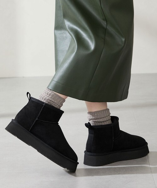 ORiental TRaffic（オリエンタルトラフィック）の「厚底ムートンショートブーツ/51409（その他・レディース・キャメル/ブラウン/ブラック/レッド・SS/S/M/L/LL/3L）」の7枚目の写真