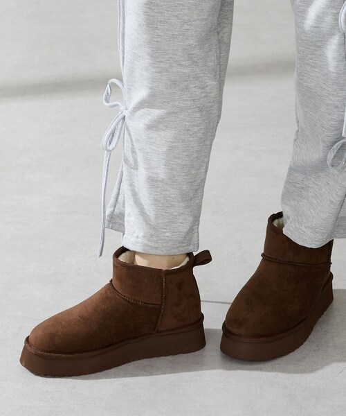 ORiental TRaffic（オリエンタルトラフィック）の「厚底ムートンショートブーツ/51409（その他・レディース・キャメル/ブラウン/ブラック/レッド・SS/S/M/L/LL/3L）」の9枚目の写真