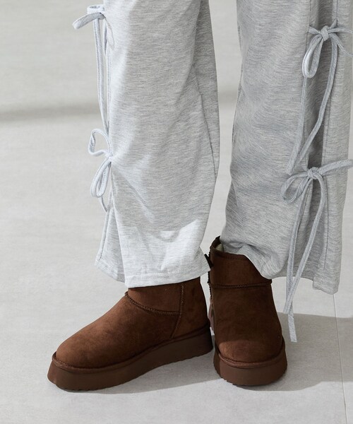 ORiental TRaffic（オリエンタルトラフィック）の「厚底ムートンショートブーツ/51409（その他・レディース・キャメル/ブラウン/ブラック/レッド・SS/S/M/L/LL/3L）」の8枚目の写真