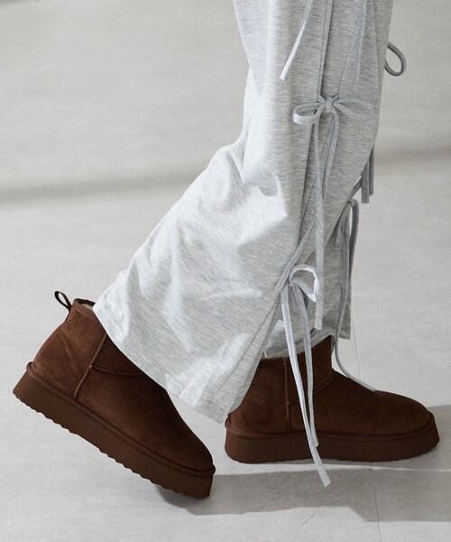 ORiental TRaffic（オリエンタルトラフィック）の「厚底ムートンショートブーツ/51409（その他・レディース・キャメル/ブラウン/ブラック/レッド・SS/S/M/L/LL/3L）」の10枚目の写真