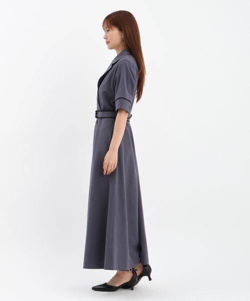 Andemiu（アンデミュウ）の「パイピングトレンチワンピース（ワンピース/ドレス・サーモンオレンジ(45)/ベージュ(52)/ネイビー(89)・F）」の15枚目の写真