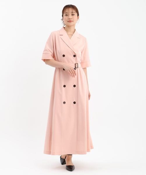 Andemiu（アンデミュウ）の「パイピングトレンチワンピース（ワンピース/ドレス・サーモンオレンジ(45)/ベージュ(52)/ネイビー(89)・F）」の8枚目の写真