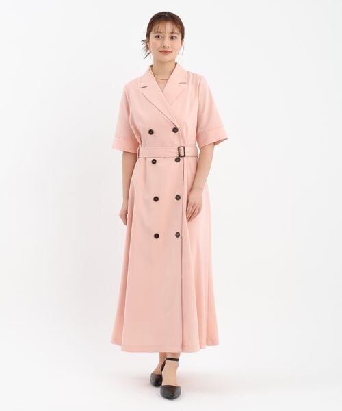 Andemiu（アンデミュウ）の「パイピングトレンチワンピース（ワンピース/ドレス・サーモンオレンジ(45)/ベージュ(52)/ネイビー(89)・F）」の7枚目の写真