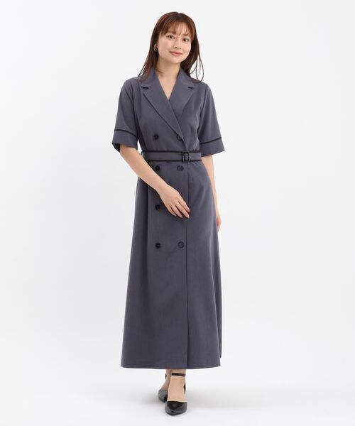 Andemiu（アンデミュウ）の「パイピングトレンチワンピース（ワンピース/ドレス・サーモンオレンジ(45)/ベージュ(52)/ネイビー(89)・F）」の13枚目の写真