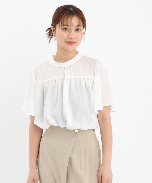 Andemiu（アンデミュウ）の「ドットチュールブラウス（トップス・オフ(05)/アイボリー(08)/ブラック(09)・F）」の4枚目の写真