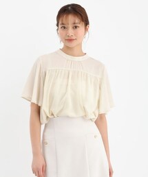 ドットチュールブラウス