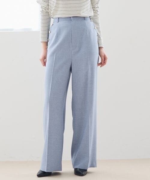 Andemiu（アンデミュウ）の「マリンストレートパンツ（パンツ・ブラック(09)/ライトベージュ(51)/ライトブルー(84)・S/M）」の3枚目の写真