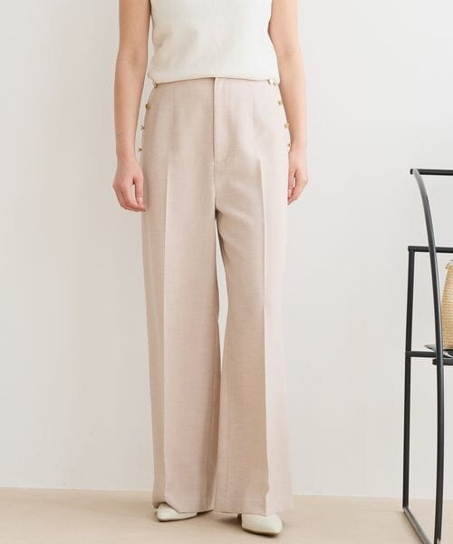 Andemiu（アンデミュウ）の「マリンストレートパンツ（パンツ・ブラック(09)/ライトベージュ(51)/ライトブルー(84)・S/M）」の2枚目の写真