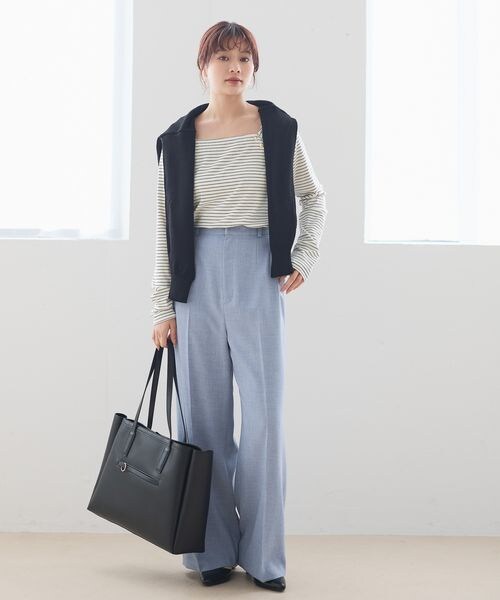 Andemiu（アンデミュウ）の「マリンストレートパンツ（パンツ・ブラック(09)/ライトベージュ(51)/ライトブルー(84)・S/M）」の4枚目の写真