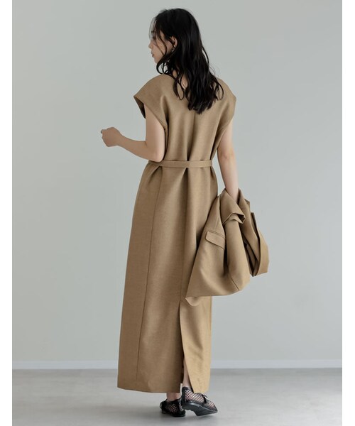 Re:EDIT（リエディ）の「ホップサックツイードVネックジャンスカ - ワンピース通販 | 人気レディースファッション - Re:EDIT（リエディ）（その他・レディース・ブラック/グレー/ブラウン/イエローベージュ・SC/M/MT/L）」の18枚目の写真