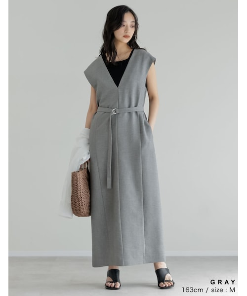 Re:EDIT（リエディ）の「ホップサックツイードVネックジャンスカ - ワンピース通販 | 人気レディースファッション - Re:EDIT（リエディ）（その他・レディース・ブラック/グレー/ブラウン/イエローベージュ・SC/M/MT/L）」の14枚目の写真