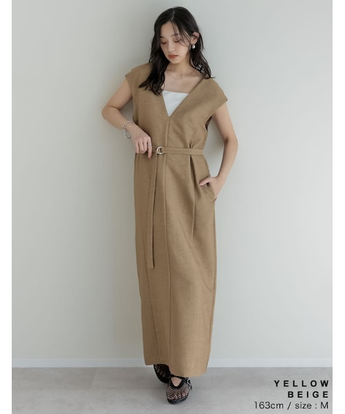 Re:EDIT（リエディ）の「ホップサックツイードVネックジャンスカ - ワンピース通販 | 人気レディースファッション - Re:EDIT（リエディ）（その他・レディース・ブラック/グレー/ブラウン/イエローベージュ・SC/M/MT/L）」の17枚目の写真