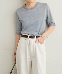 Omekashi | ラメリブ半袖ニット(ニット/セーター)