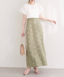 natural couture | 花柄ツイルナロースカート(スカート)