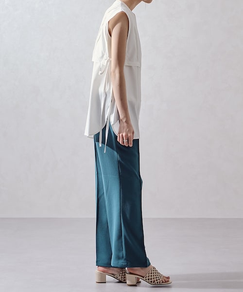 ORiental TRaffic（オリエンタルトラフィック）の「エプロンカラーノースリブラウス/AC1035（その他・レディース・ブラック/グリーン/ホワイト・FREESIZE）」の9枚目の写真