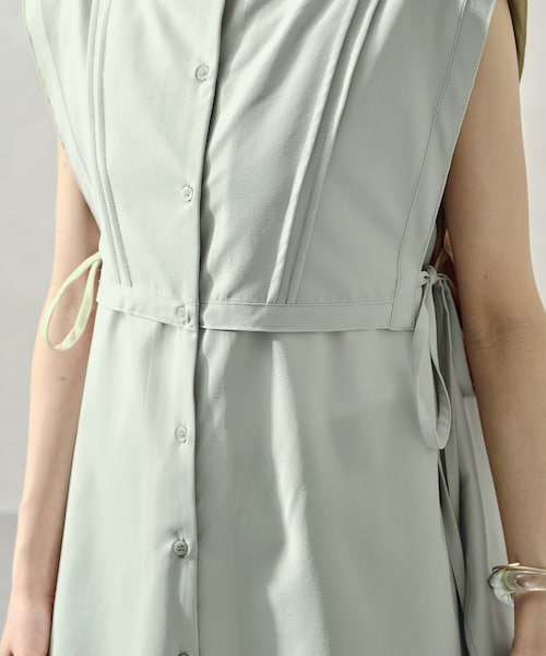 ORiental TRaffic（オリエンタルトラフィック）の「エプロンカラーノースリブラウス/AC1035（その他・レディース・ブラック/グリーン/ホワイト・FREESIZE）」の4枚目の写真