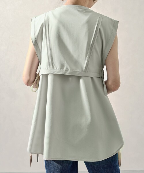 ORiental TRaffic（オリエンタルトラフィック）の「エプロンカラーノースリブラウス/AC1035（その他・レディース・ブラック/グリーン/ホワイト・FREESIZE）」の5枚目の写真