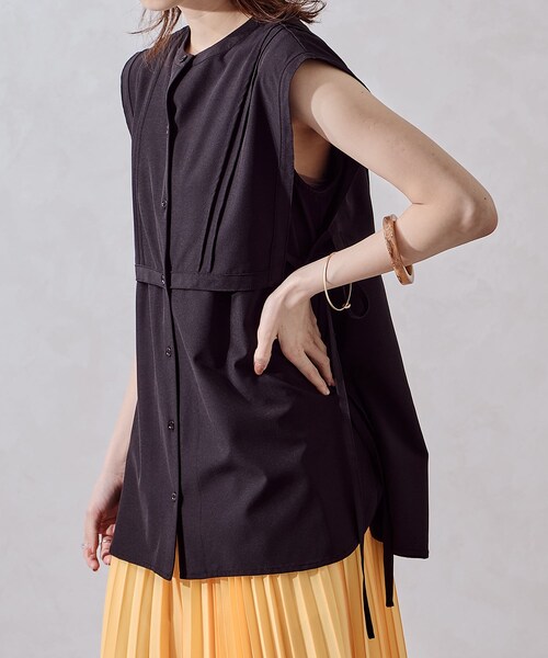 ORiental TRaffic（オリエンタルトラフィック）の「エプロンカラーノースリブラウス/AC1035（その他・レディース・ブラック/グリーン/ホワイト・FREESIZE）」の7枚目の写真