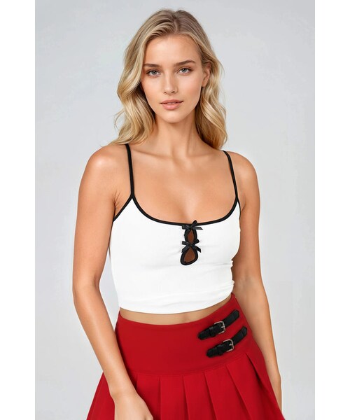 TOBI（-）の「Sweet Tease Cutout Bow Cami Top - Pink（トップス・レディース・other）」の5枚目の写真