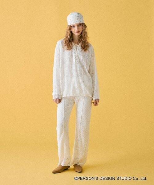 JEANASIS（ジーナシス）の「ガラスカーフ（その他・レディース・ホワイト系その他(05)/ブラック系その他(09)・FREE）」の3枚目の写真