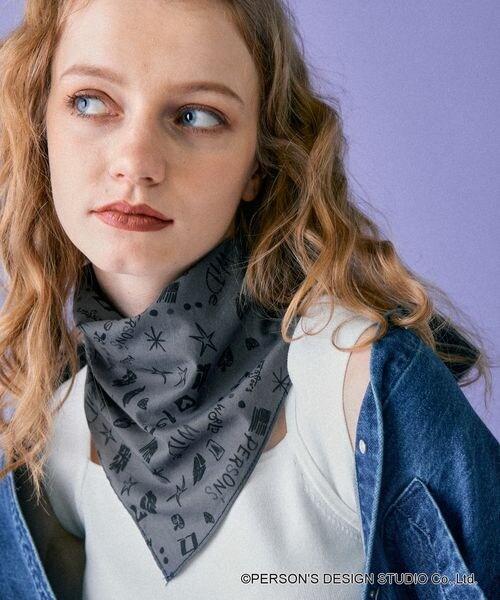 JEANASIS（ジーナシス）の「ガラスカーフ（その他・レディース・ホワイト系その他(05)/ブラック系その他(09)・FREE）」の2枚目の写真