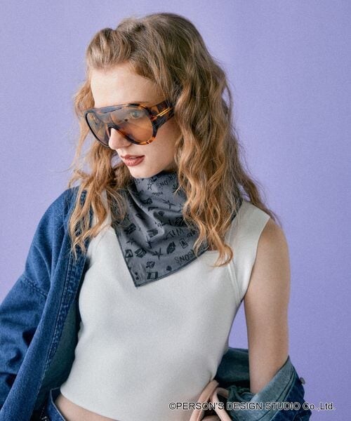 JEANASIS（ジーナシス）の「ガラスカーフ（その他・レディース・ホワイト系その他(05)/ブラック系その他(09)・FREE）」の6枚目の写真