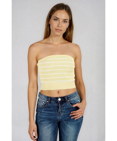 TOBI（-）の「Act Cute Strapless Stripe Crop Top - Black（トップス・レディース・other）」の13枚目の写真