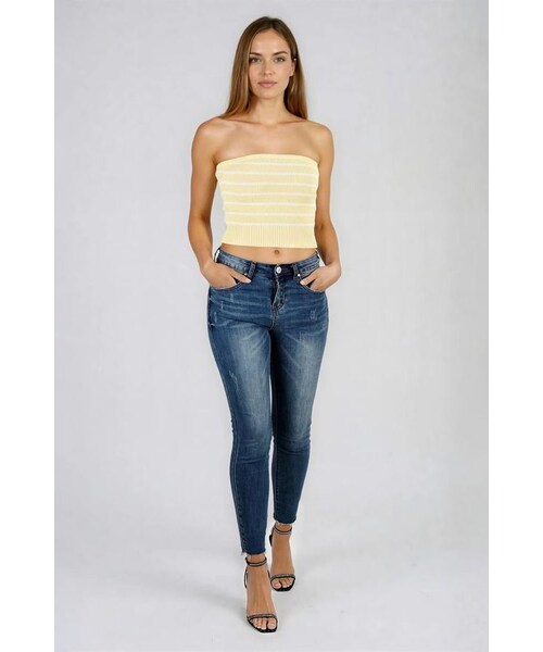 TOBI（-）の「Act Cute Strapless Stripe Crop Top - Black（トップス・レディース・other）」の14枚目の写真