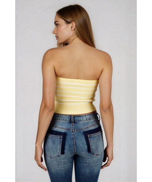 TOBI（-）の「Act Cute Strapless Stripe Crop Top - Black（トップス・レディース・other）」の15枚目の写真