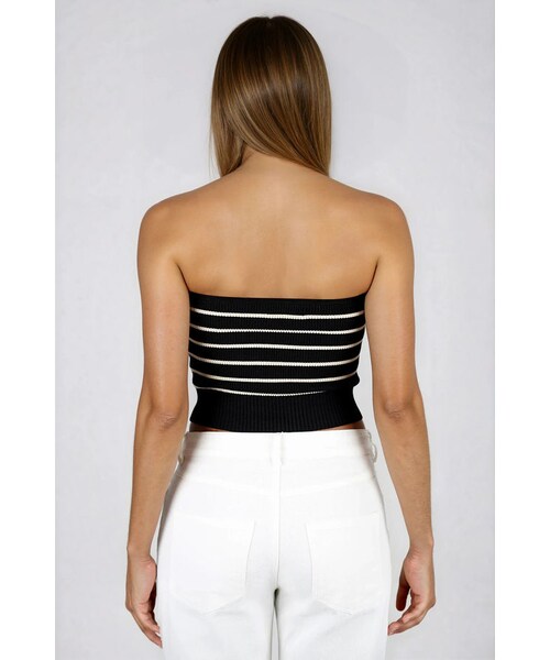 TOBI（-）の「Act Cute Strapless Stripe Crop Top - Black（トップス・レディース・other）」の12枚目の写真