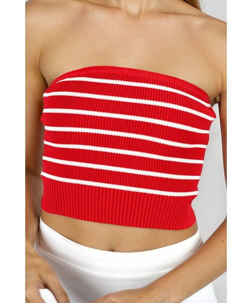 TOBI（-）の「Act Cute Strapless Stripe Crop Top - Black（トップス・レディース・other）」の8枚目の写真