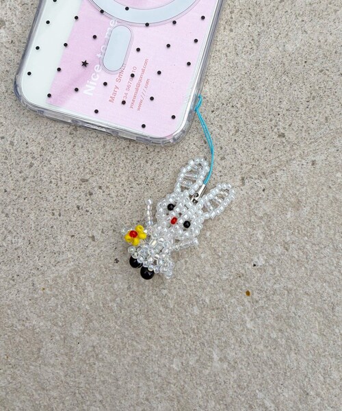 Lattice（Lattice）の「ビーズアニマルチャーム（バッグ・レディース・シルバー/ホワイト/イエロー・FREE）」の2枚目の写真