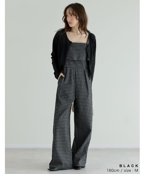 Re:EDIT（リエディ）の「ギンガムチェックビスチェ風オールインワン - オールインワン通販 | 人気レディースファッション - Re:EDIT（リエディ）（その他・レディース・ブラック・SC/M/MT/L）」の11枚目の写真