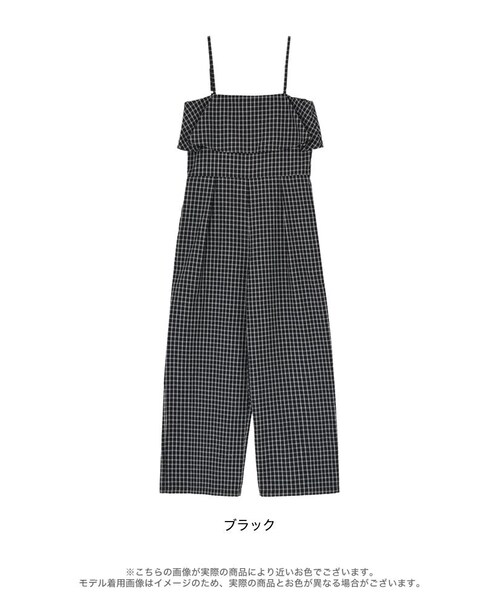 Re:EDIT（リエディ）の「ギンガムチェックビスチェ風オールインワン - オールインワン通販 | 人気レディースファッション - Re:EDIT（リエディ）（その他・レディース・ブラック・SC/M/MT/L）」の18枚目の写真