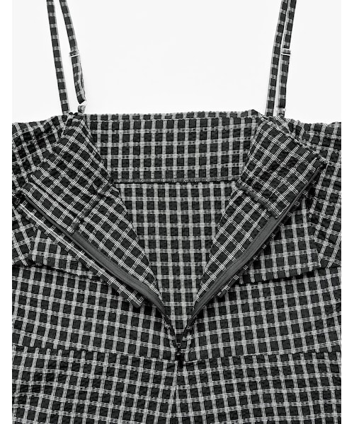 Re:EDIT（リエディ）の「ギンガムチェックビスチェ風オールインワン - オールインワン通販 | 人気レディースファッション - Re:EDIT（リエディ）（その他・レディース・ブラック・SC/M/MT/L）」の13枚目の写真