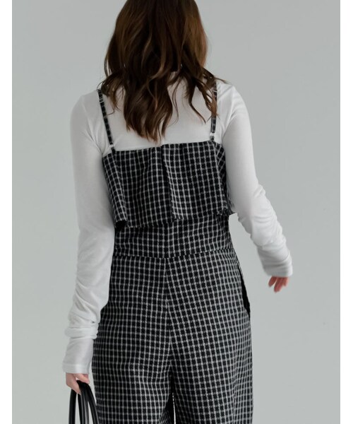 Re:EDIT（リエディ）の「ギンガムチェックビスチェ風オールインワン - オールインワン通販 | 人気レディースファッション - Re:EDIT（リエディ）（その他・レディース・ブラック・SC/M/MT/L）」の9枚目の写真