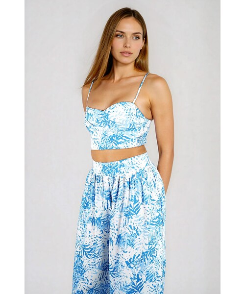 TOBI（-）の「Pack Light Print Smocked Cropped Top & Pants Set - Blue（その他・レディース・other）」の2枚目の写真