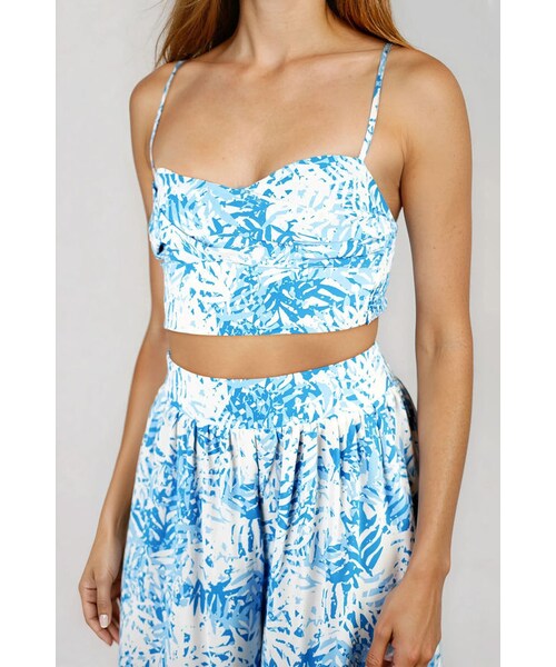 TOBI（-）の「Pack Light Print Smocked Cropped Top & Pants Set - Blue（その他・レディース・other）」の4枚目の写真