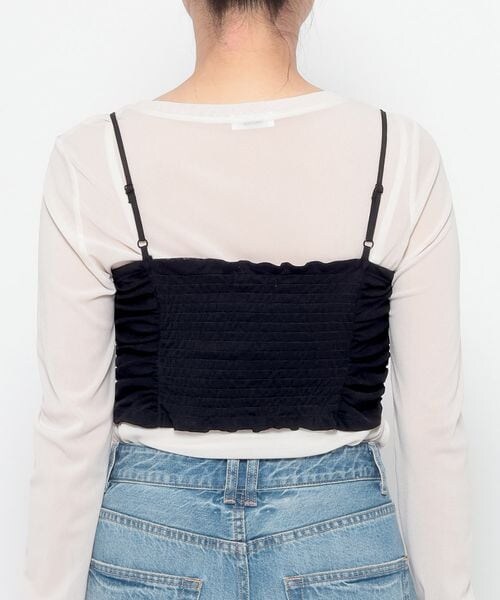 LOWRYS FARM(ローリーズファーム)の「シャーリングキャミ(その他・アイボリー08/ブラック09/ブルー84・FREE)」の8枚目の写真