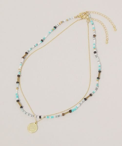 RAGEBLUE（レイジブルー）の「2SET/ビーズネックレス（アクセサリー・ビーズ×コイン00・FREE）」の2枚目の写真