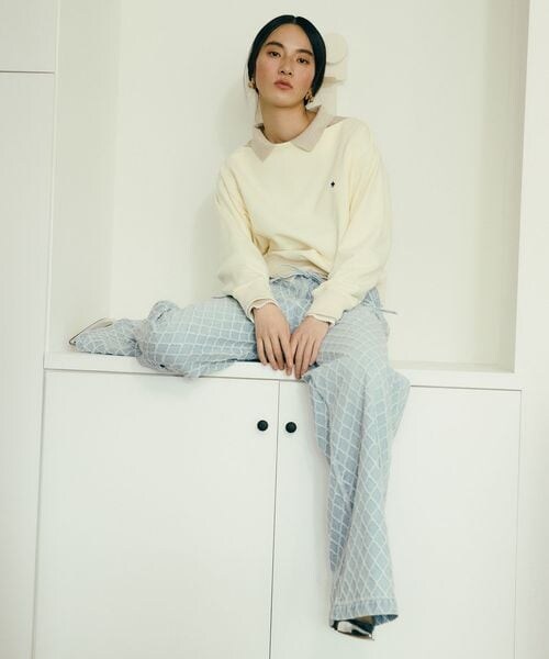 VIS（ビス）の「VIS別注オフショルスウェットトップス（その他・キナリ(16)(06)/ライトグレー(08)(22)/ネイビー(40)(80)・F）」の8枚目の写真