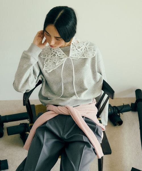 VIS（ビス）の「VIS別注オフショルスウェットトップス（その他・キナリ(16)(06)/ライトグレー(08)(22)/ネイビー(40)(80)・F）」の12枚目の写真