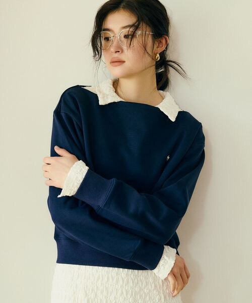 VIS（ビス）の「VIS別注オフショルスウェットトップス（その他・キナリ(16)(06)/ライトグレー(08)(22)/ネイビー(40)(80)・F）」の6枚目の写真