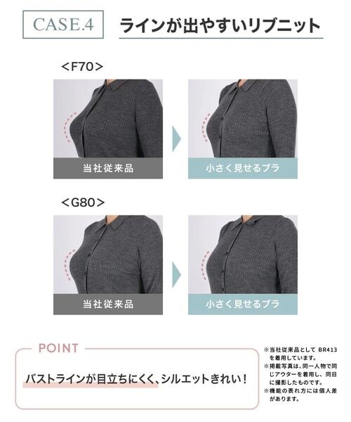 WACOAL(ワコール)の「小さく見せるブラ(シンプル)/BRB452(G-H90-95)(その他・PO_ピーチ・G90/G95)」の7枚目の写真